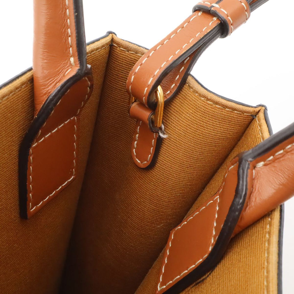 Celine Triomphe Mini Vertical Cabas Mini Bag 2-Way Crossbody Leather Tan — view 7