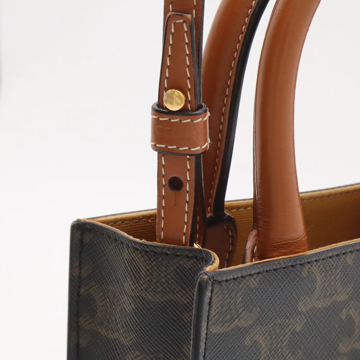 Celine Triomphe Mini Vertical Cabas Mini Bag 2-Way Crossbody Leather Tan — view 4