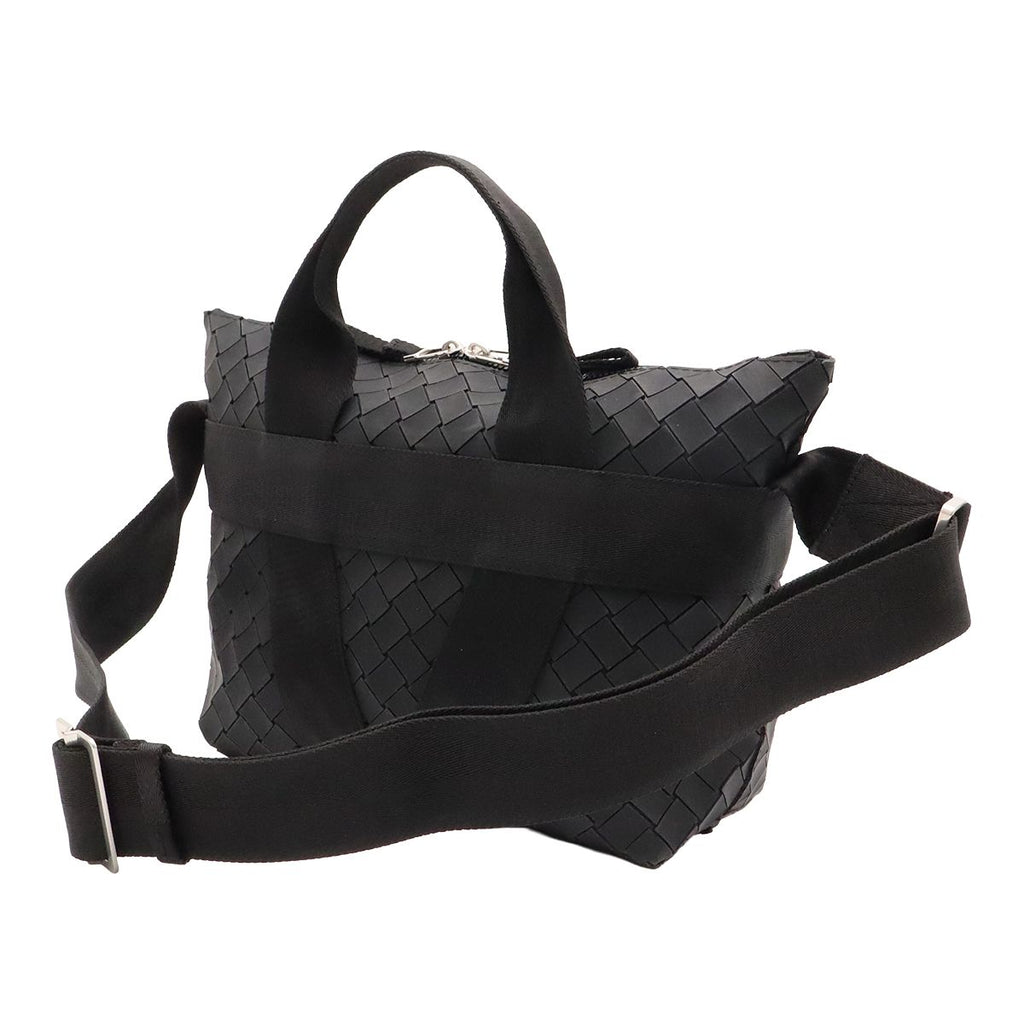 Bottega Veneta Intrecciato 2-Way Shoulder Bag Rubber Fabric Black — view 2