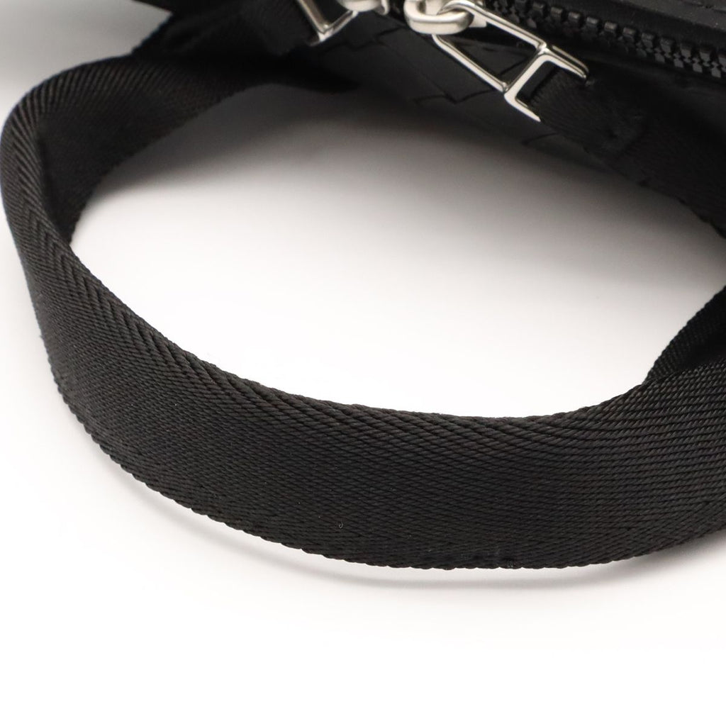 Bottega Veneta Intrecciato 2-Way Shoulder Bag Rubber Fabric Black — view 5