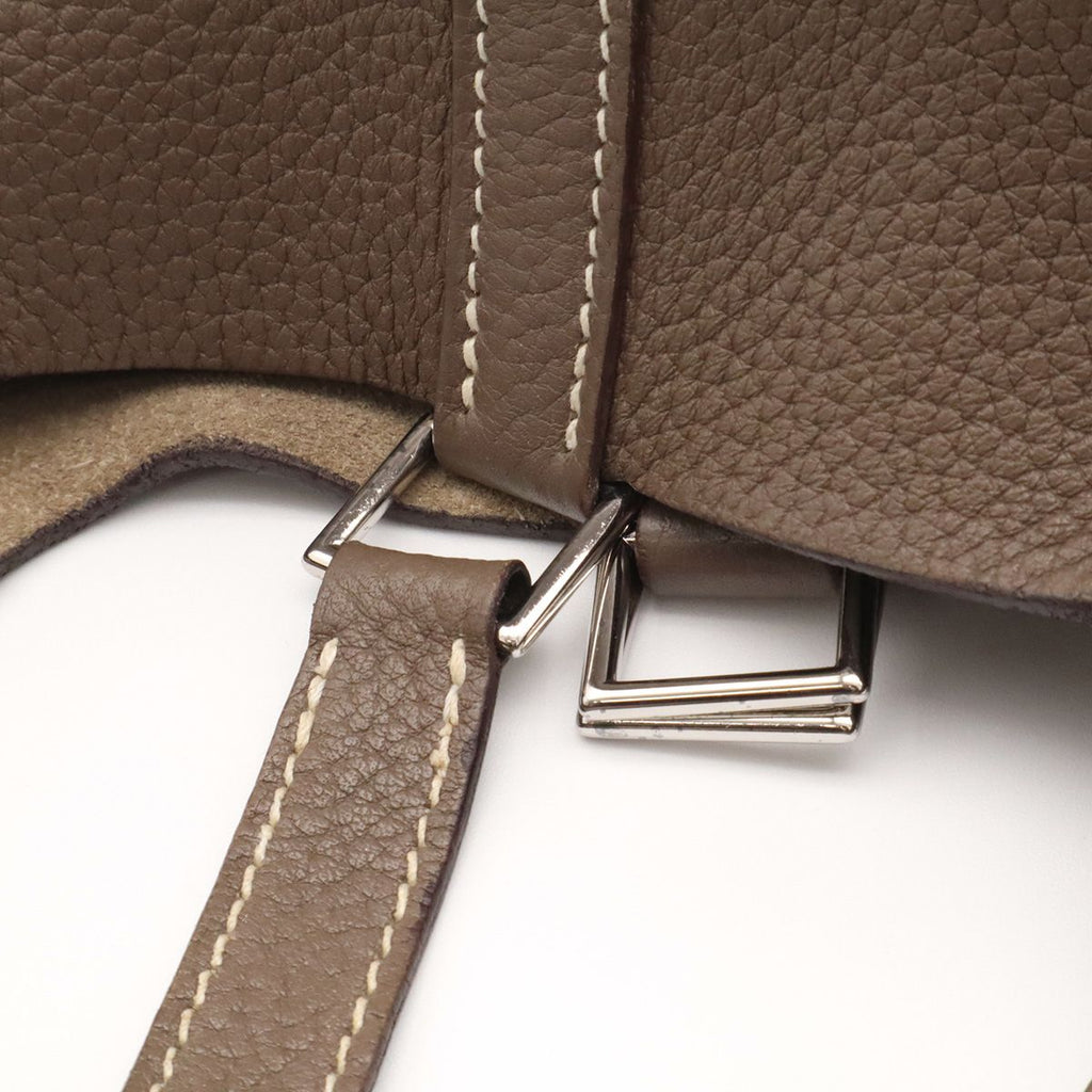 Hermes Picotin Lock PM Mini Bag Tote Taurillon Clemence Leather Etoupe Greige — view 5