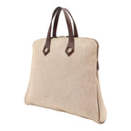 Hermes Sac Ibou MM Handbag 2-Way Toile H Leather Ivory Natural Brown Silver — view 2
