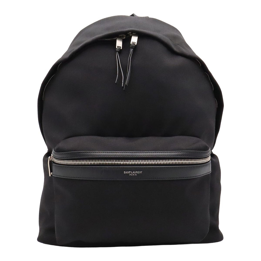 Saint Laurent Paris YSL City Backpack Nylon Canvas Black