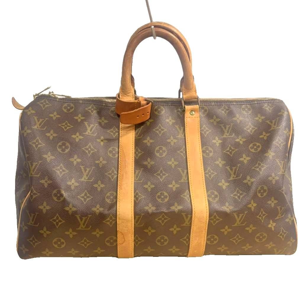 Louis Vuitton Keepall 45 Monogram Boston Bag Brown MS
