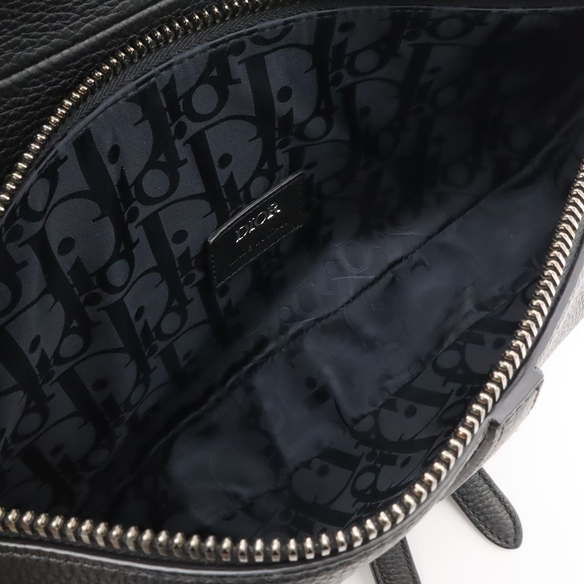 Dior Saddle Bag Leather Canvas Black — view 7