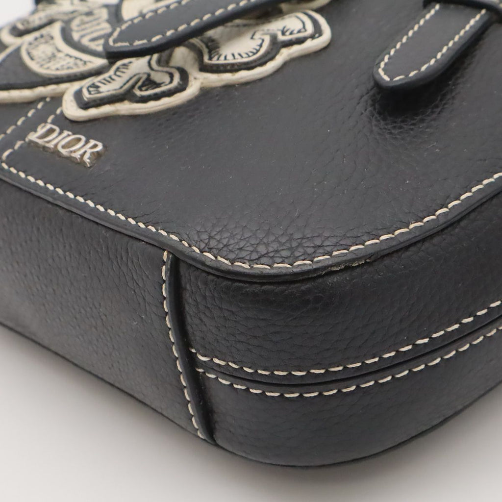 Dior Saddle Mini Bag Shawn Stussy Collaboration Leather Skull Black — view 3