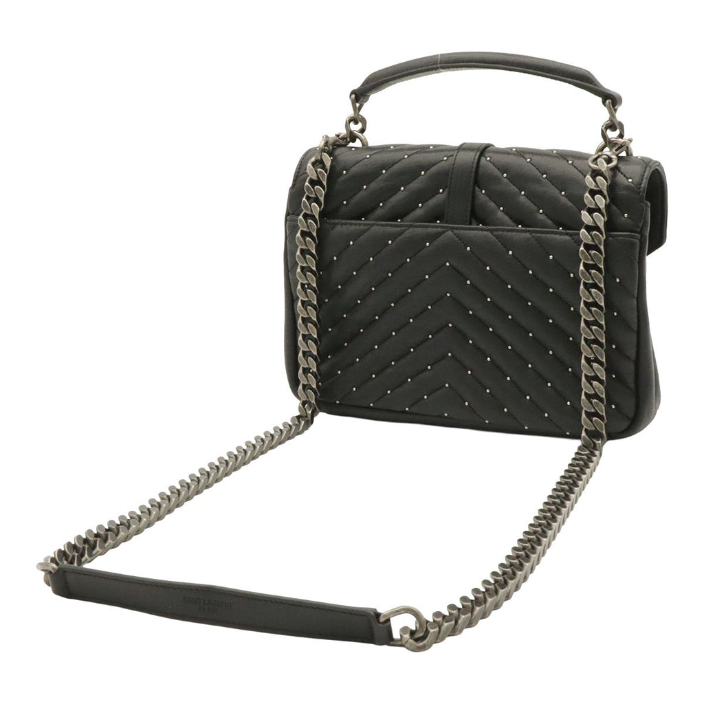 Saint Laurent Paris YSL Carre Medium Shoulder Bag 2-Way Leather Black — view 2
