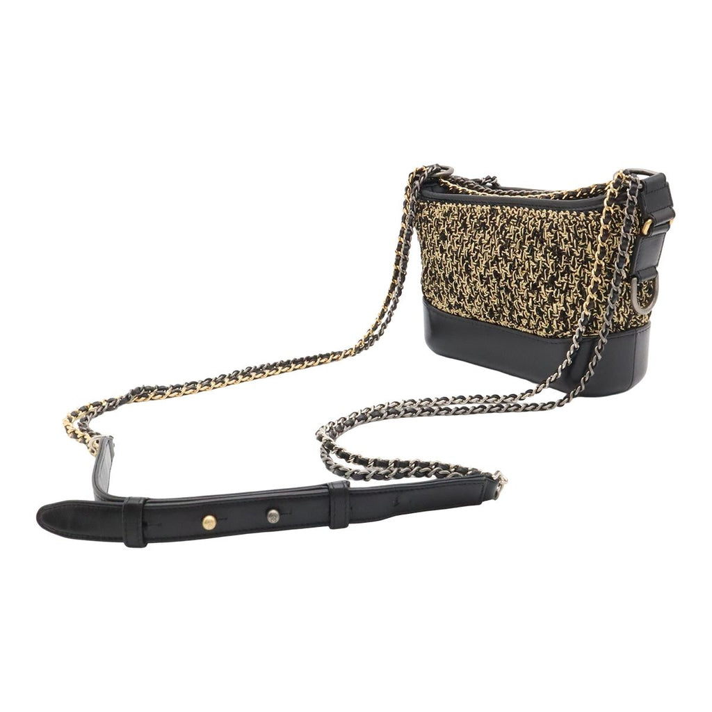 Chanel Gabrielle de Chanel Tweed Small Hobo Shoulder Bag Chain Gold Black — view 2