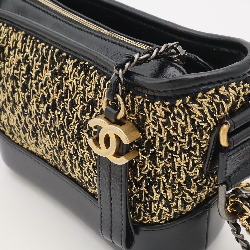 Chanel Gabrielle de Chanel Tweed Small Hobo Shoulder Bag Chain Gold Black — view 5