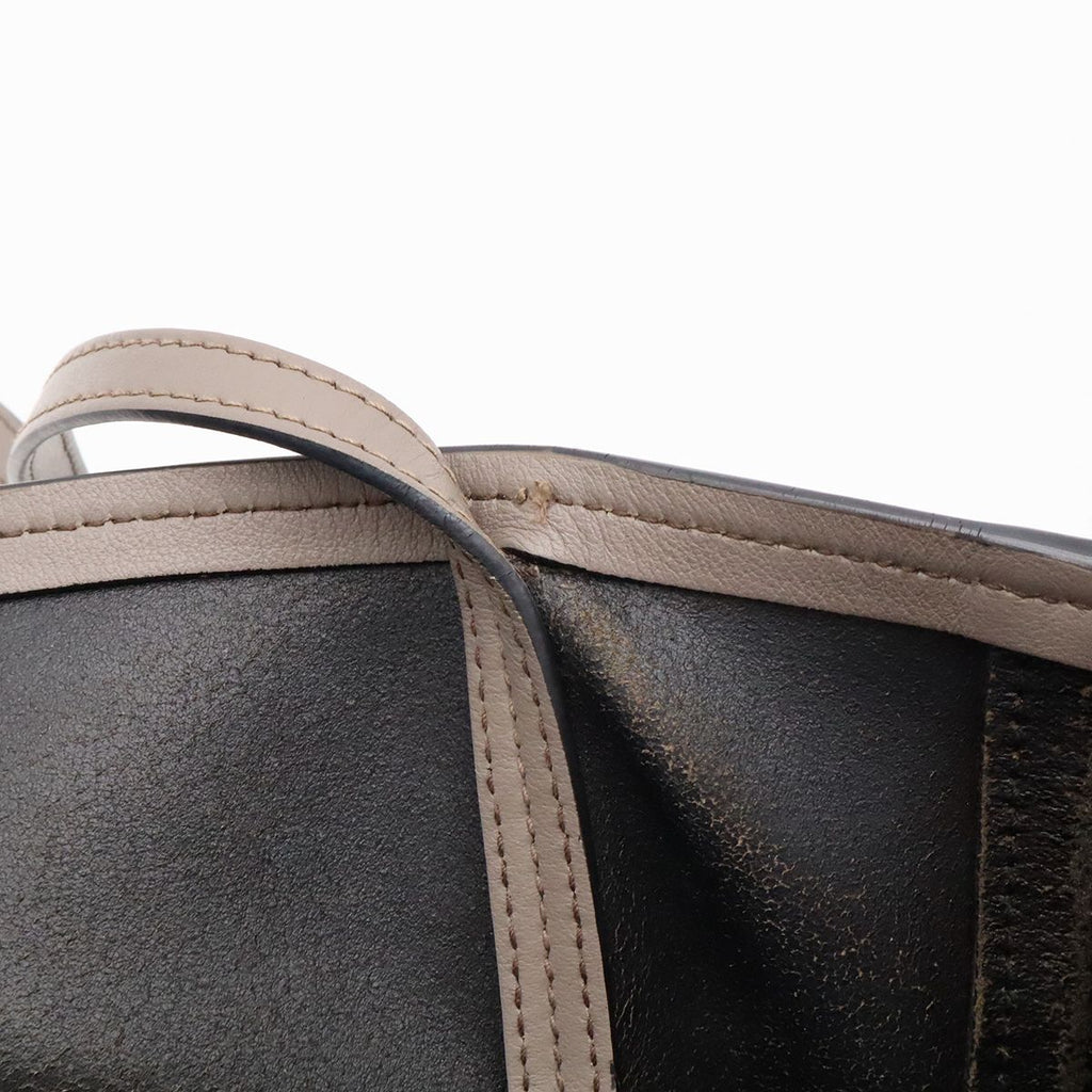 Prada Tote Bag Shoulder Leather Gray Gold — view 5