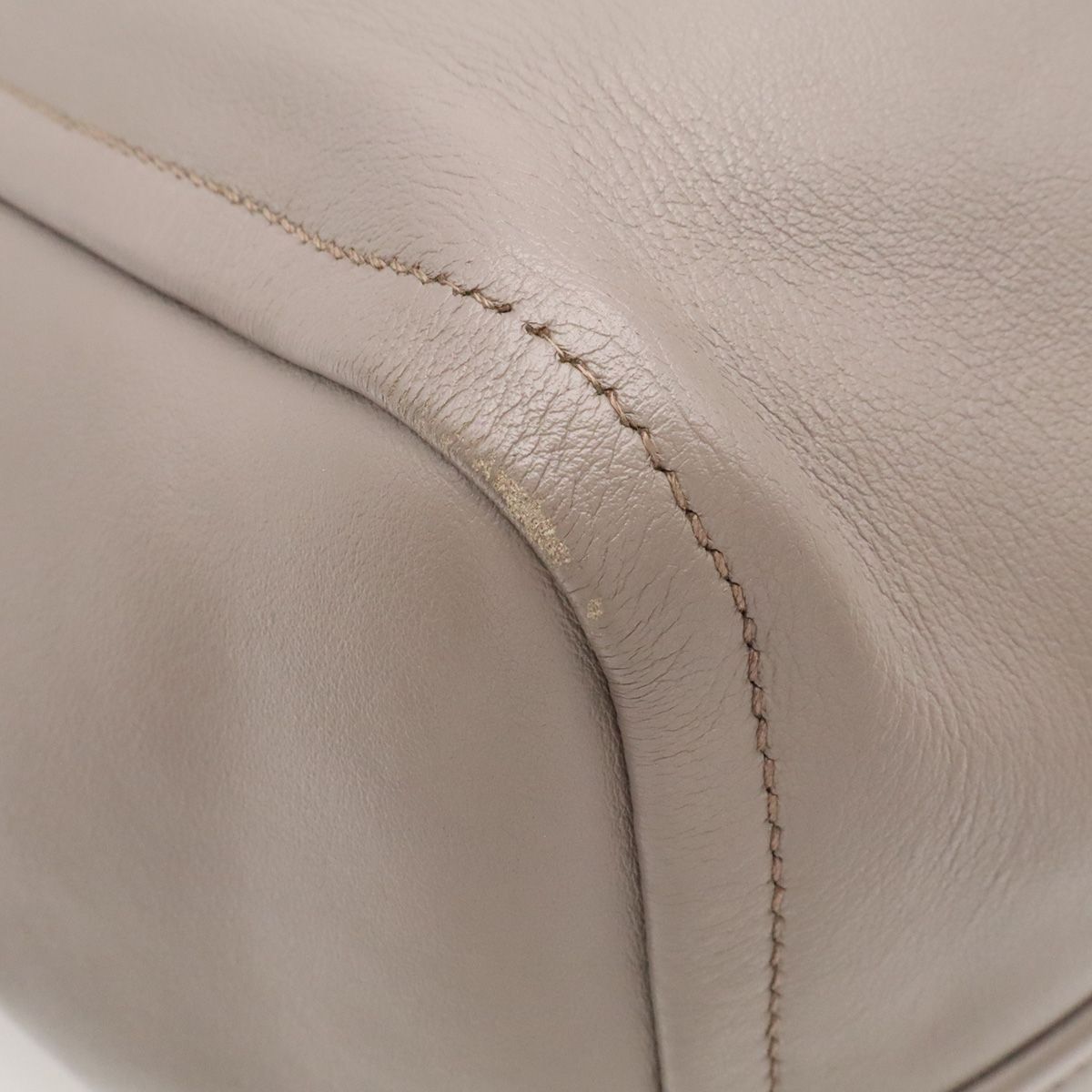 Prada Tote Bag Shoulder Leather Gray Gold — view 3