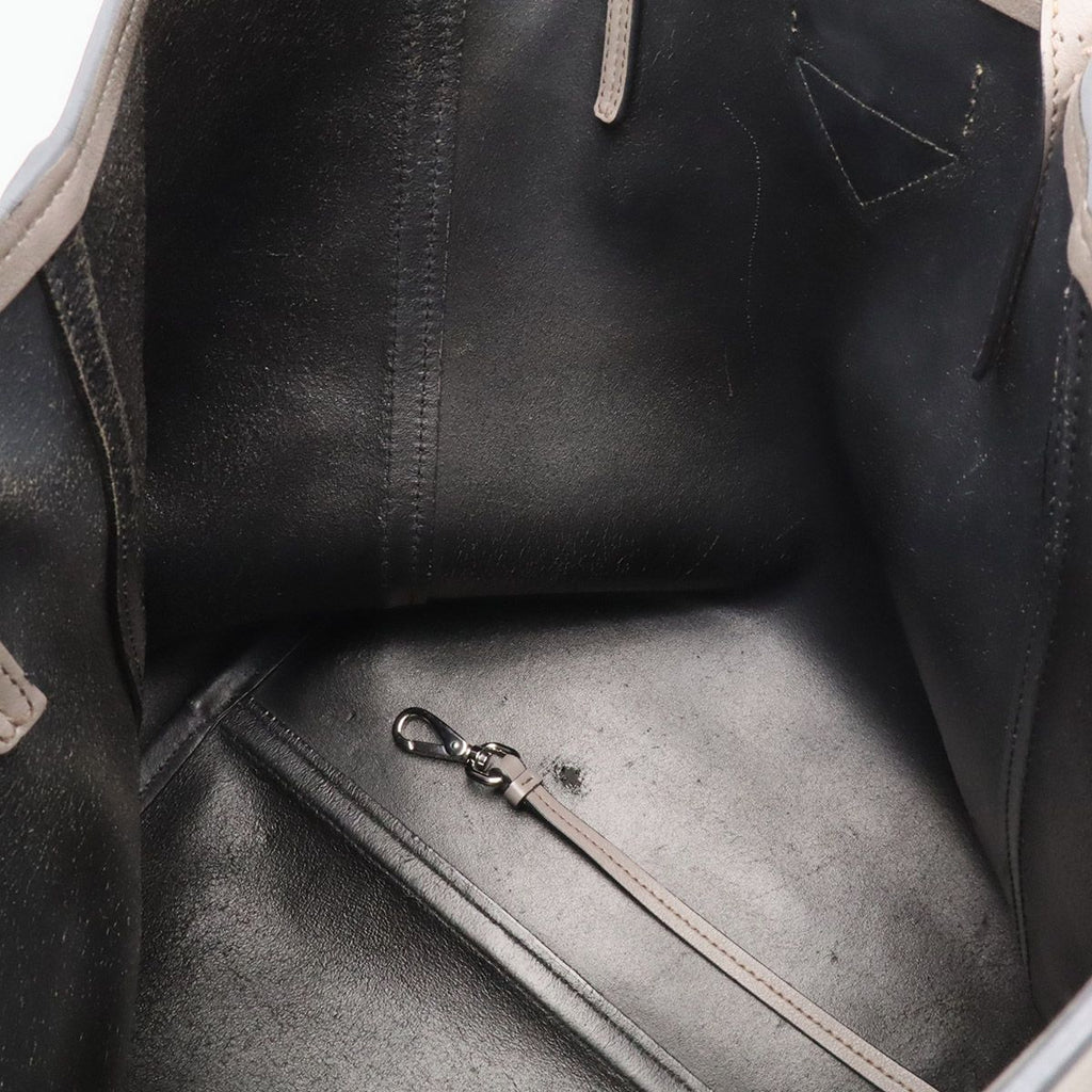 Prada Tote Bag Shoulder Leather Gray Gold — view 6