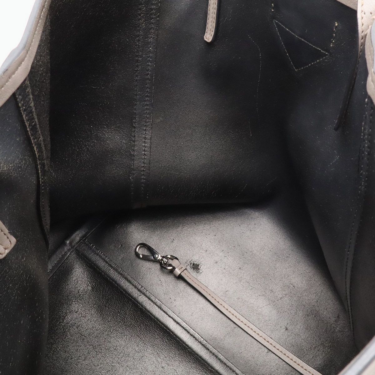 Prada Tote Bag Shoulder Leather Gray Gold — view 6