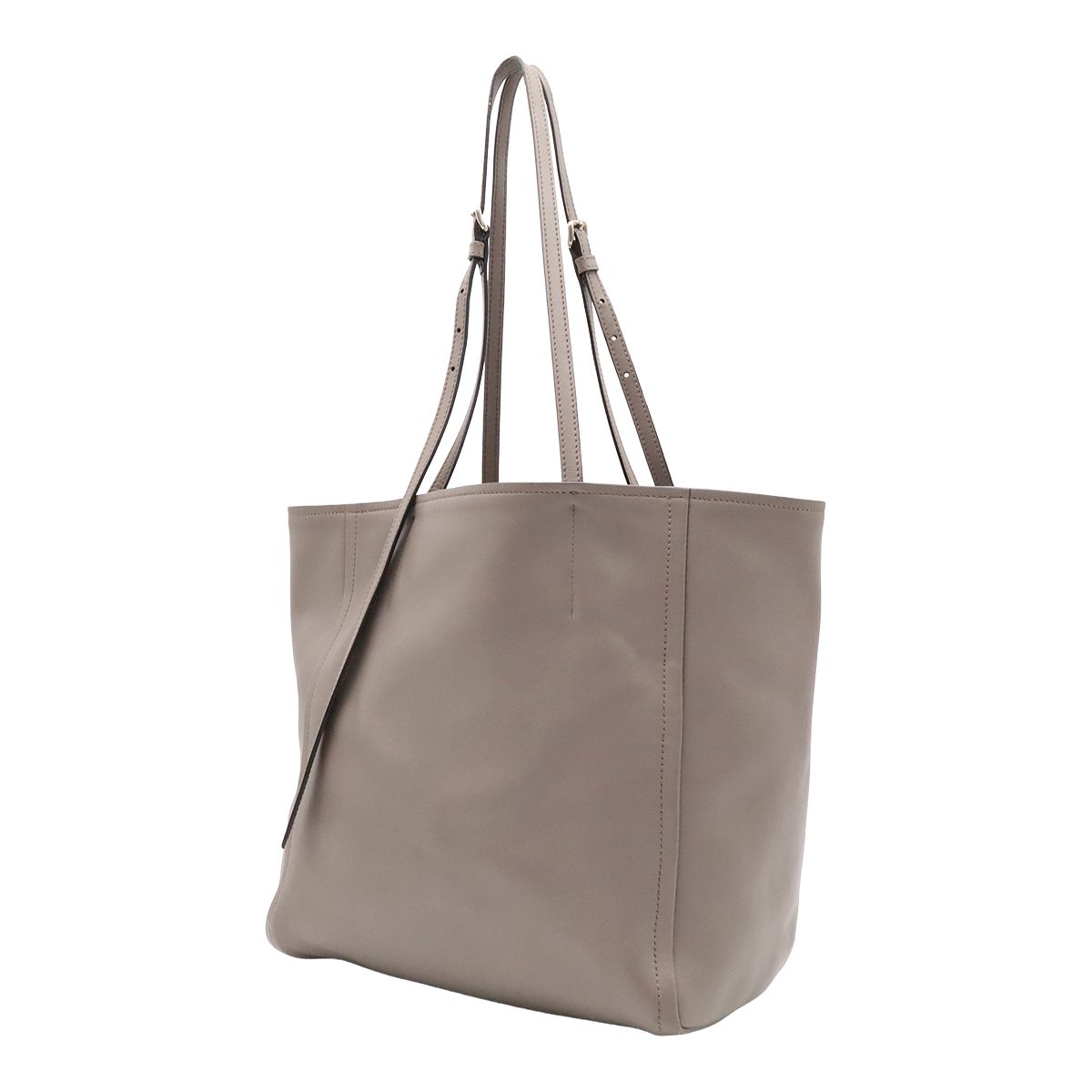 Prada Tote Bag Shoulder Leather Gray Gold — view 2