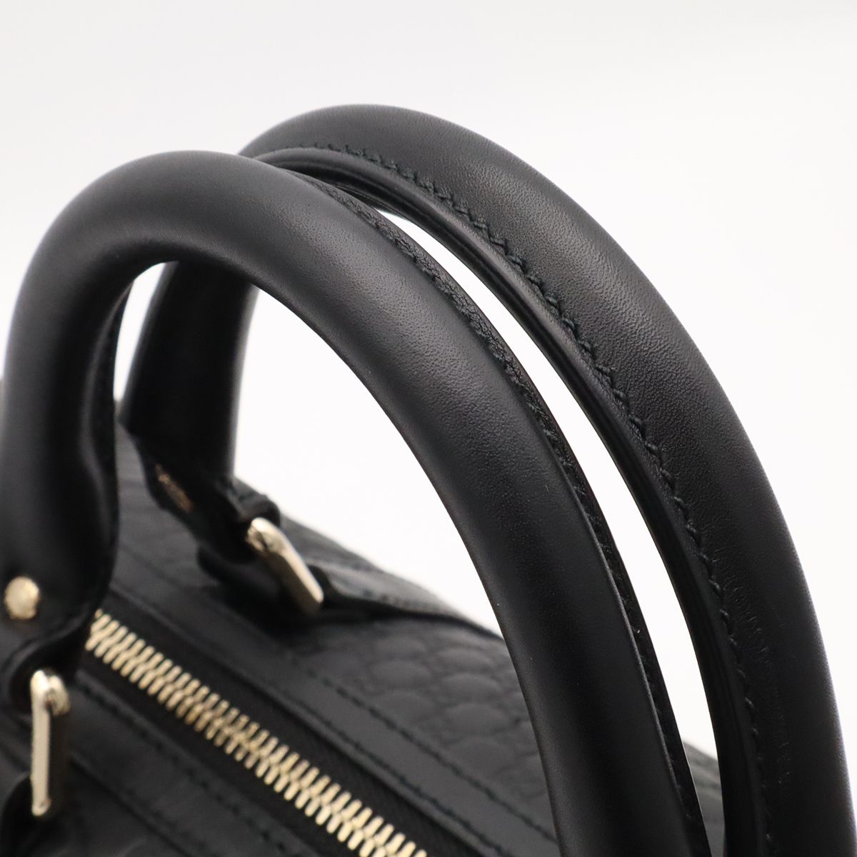 Gucci Micro Guccissima Boston Bag 2-Way Crossbody Leather Black — view 4