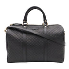 Gucci Micro Guccissima Boston Bag 2-Way Crossbody Leather Black