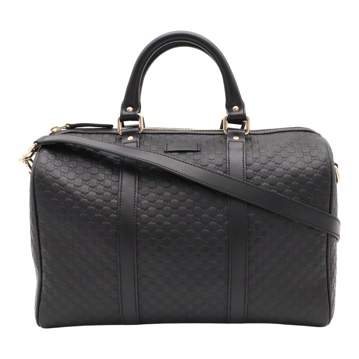 Gucci Micro Guccissima Boston Bag 2-Way Crossbody Leather Black