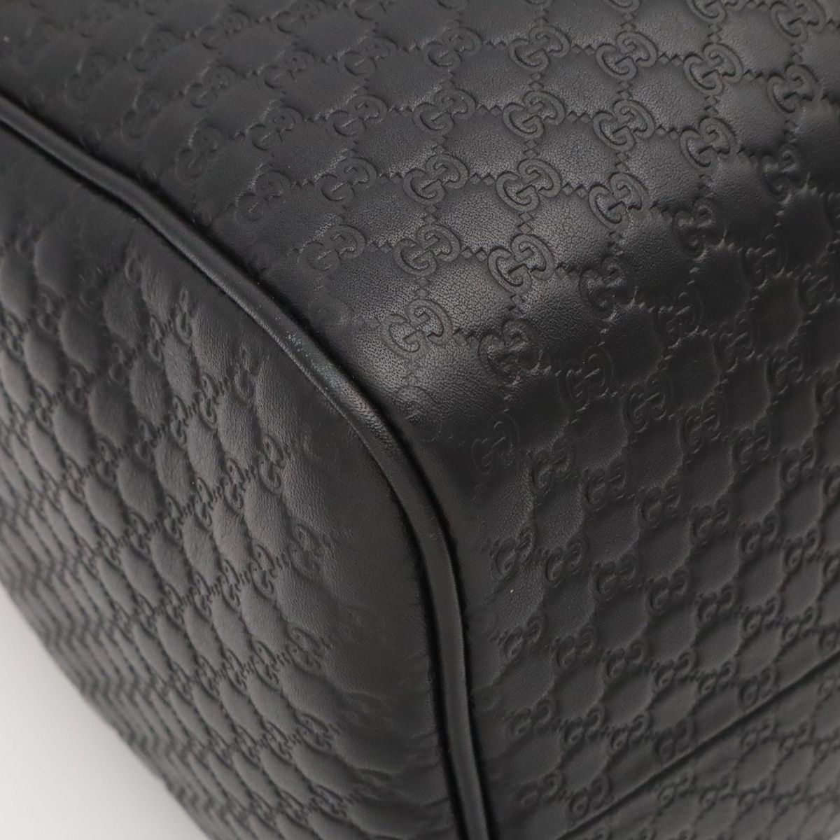 Gucci Micro Guccissima Boston Bag 2-Way Crossbody Leather Black — view 3