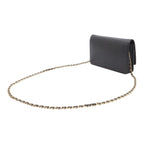 Chanel Camellia CC Logo Chain Wallet Shoulder Bag Pochette Lambskin Leather — view 2