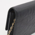Chanel Camellia CC Logo Chain Wallet Shoulder Bag Pochette Lambskin Leather — view 4