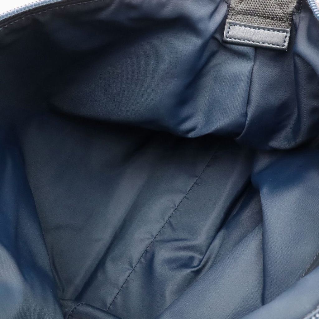 Dior Trotter Shoulder Bag Crossbody Jacquard Canvas Leather Navy Black — view 6