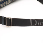 Dior Trotter Shoulder Bag Crossbody Jacquard Canvas Leather Navy Black — view 4