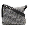 Dior Trotter Shoulder Bag Crossbody Jacquard Canvas Leather Navy Black