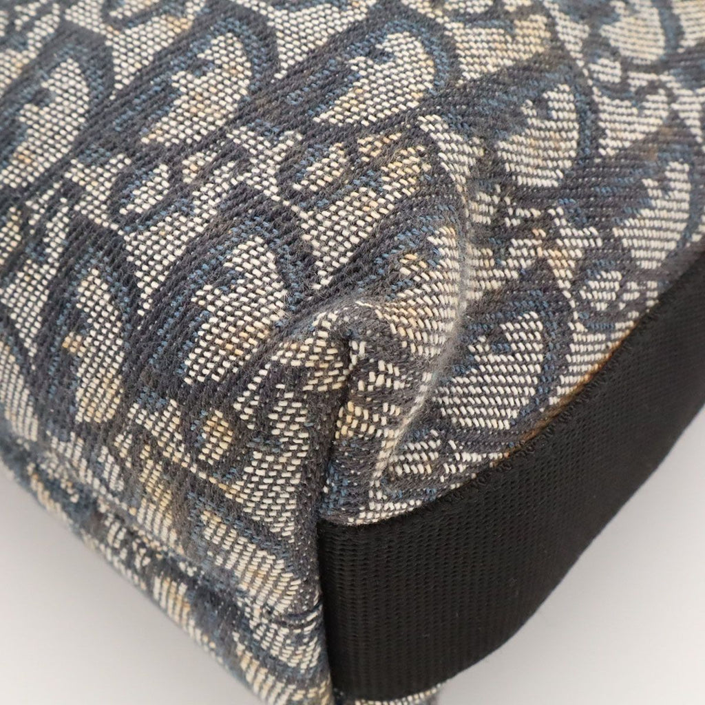 Dior Trotter Shoulder Bag Crossbody Jacquard Canvas Leather Navy Black — view 3