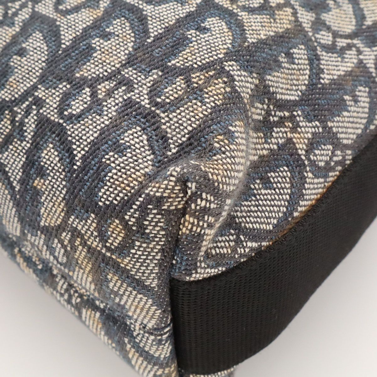 Dior Trotter Shoulder Bag Crossbody Jacquard Canvas Leather Navy Black — view 3