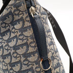 Dior Trotter Shoulder Bag Crossbody Jacquard Canvas Leather Navy Black — view 5