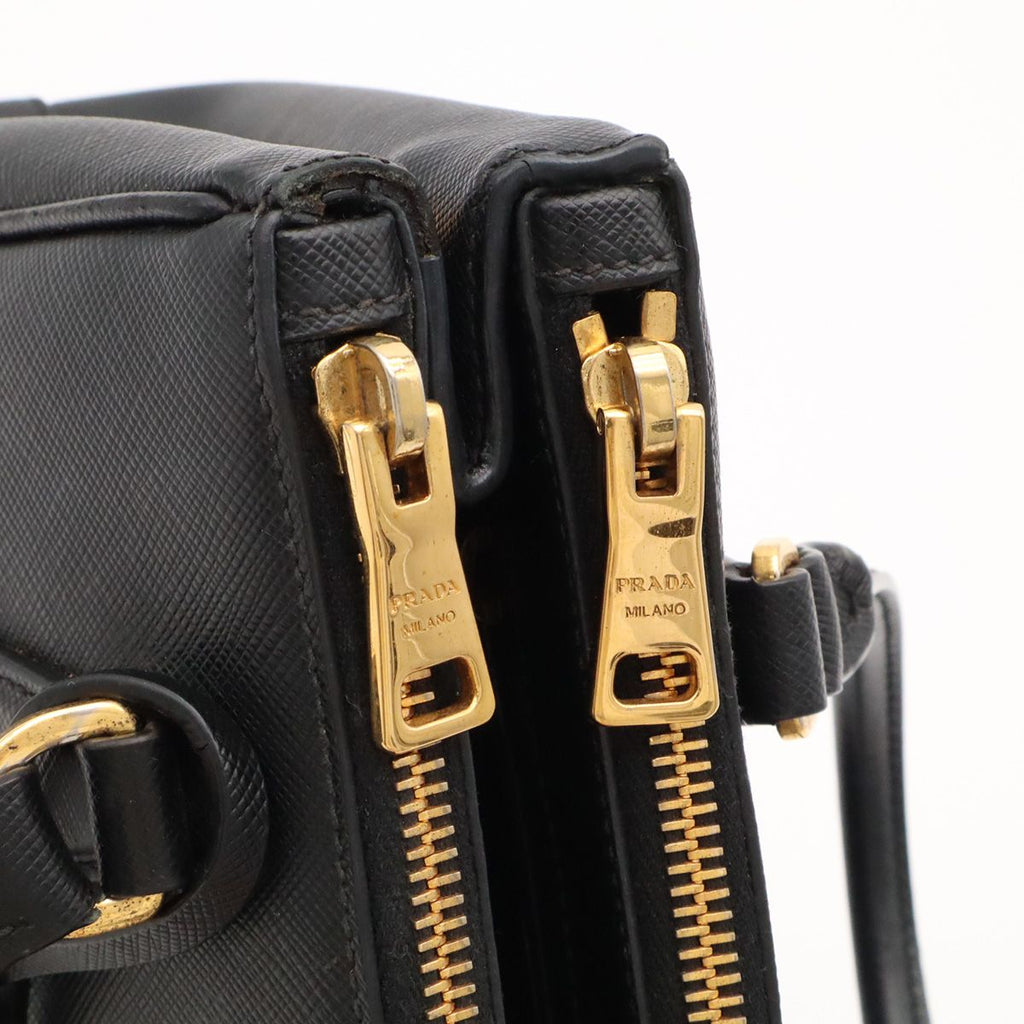 Prada Galleria Mini Bag Saffiano Leather Nero Black Gold — view 5