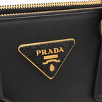 Prada Galleria Mini Bag Saffiano Leather Nero Black Gold — view 6