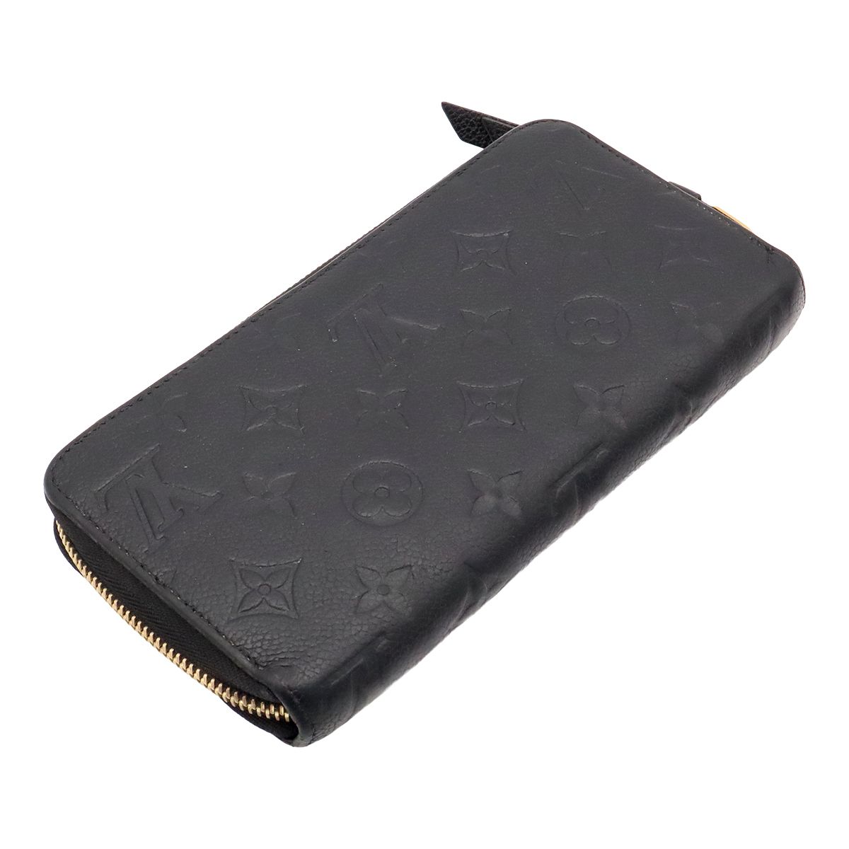Louis Vuitton Monogram Empreinte Zippy Wallet Zip Around Leather Noir Black — view 2