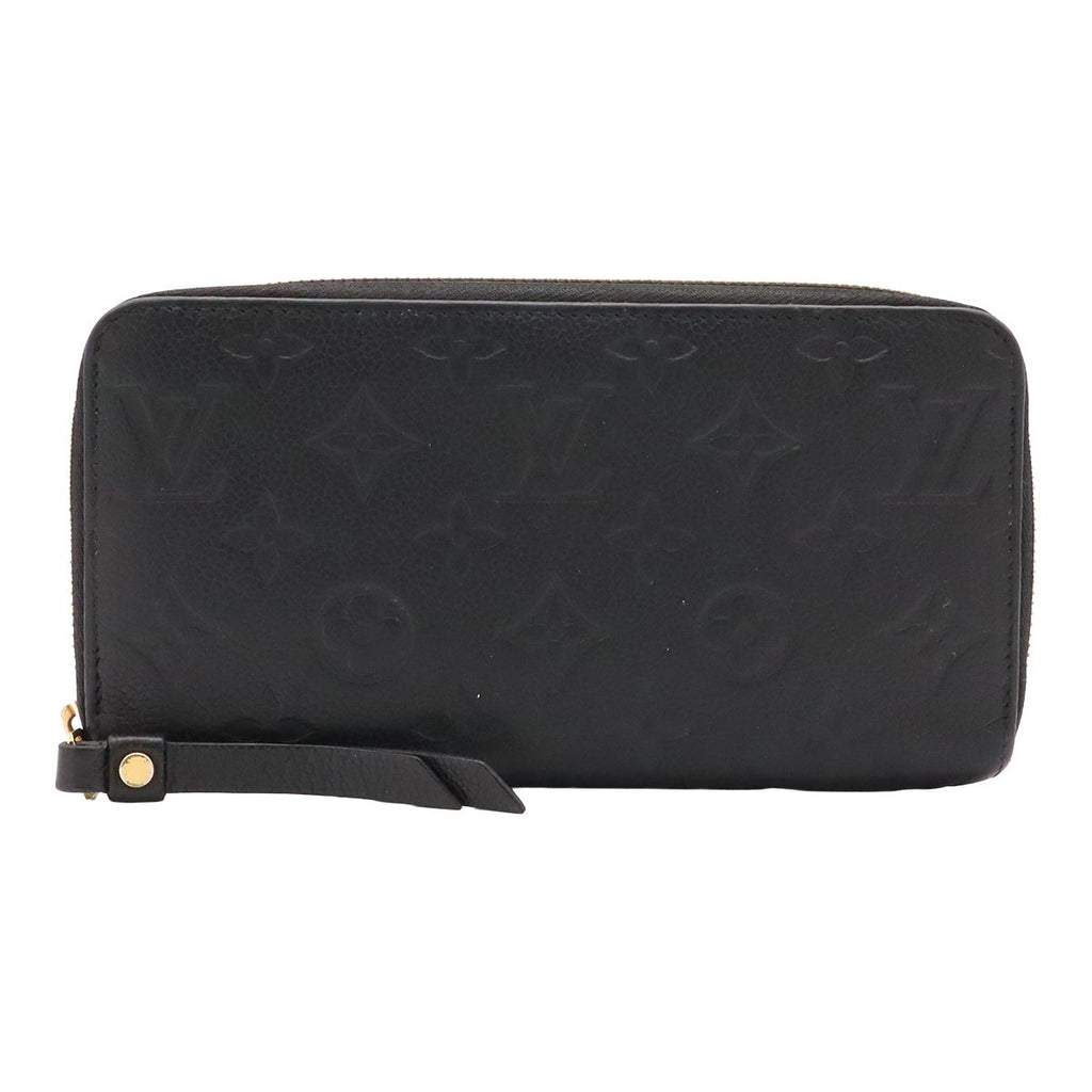 Louis Vuitton Monogram Empreinte Zippy Wallet Zip Around Leather Noir Black