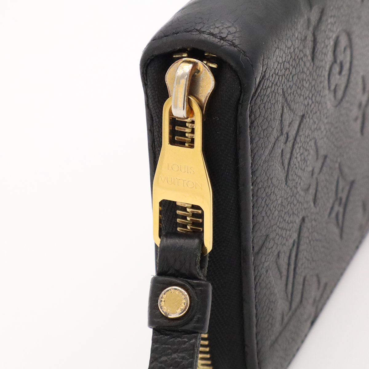 Louis Vuitton Monogram Empreinte Zippy Wallet Zip Around Leather Noir Black — view 4