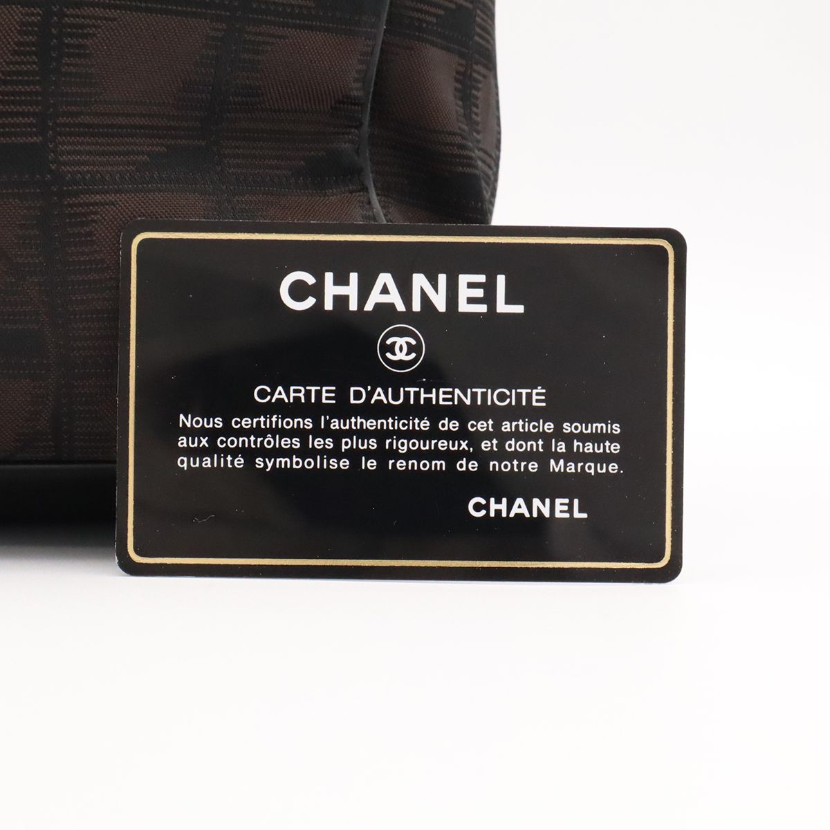 Chanel New Travel Line Tote PM Shoulder Bag Nylon Leather Brown — view 7