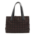 Chanel New Travel Line Tote PM Shoulder Bag Nylon Leather Brown