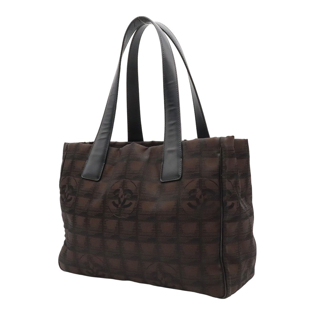 Chanel New Travel Line Tote PM Shoulder Bag Nylon Leather Brown — view 2