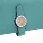 Hermes Dogon Recto Verso Long Wallet Bifold Veau Swift Blue Atoll Silver — view 4