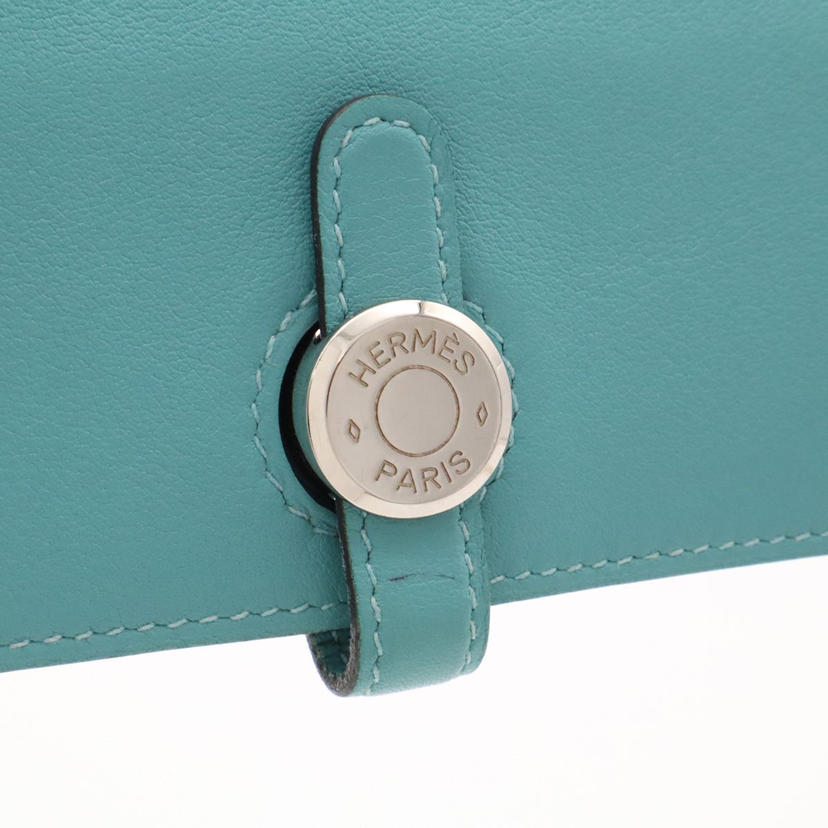 Hermes Dogon Recto Verso Long Wallet Bifold Veau Swift Blue Atoll Silver — view 4