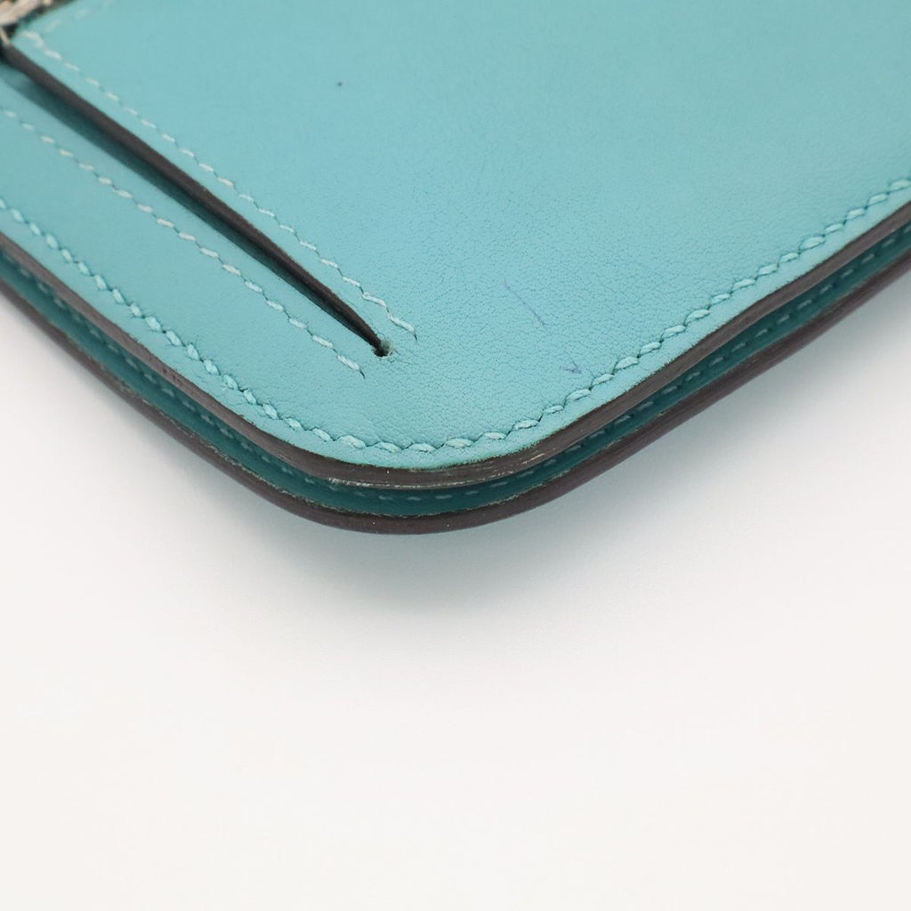 Hermes Dogon Recto Verso Long Wallet Bifold Veau Swift Blue Atoll Silver — view 3