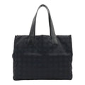 Chanel New Travel Line Tote MM Shoulder Bag Nylon Jacquard Black