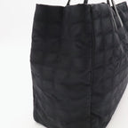 Chanel New Travel Line Tote MM Shoulder Bag Nylon Jacquard Black — view 5