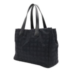 Chanel New Travel Line Tote MM Shoulder Bag Nylon Jacquard Black — view 2