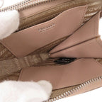 Prada Triangle Logo Saffiano Leather Pink Beige Mini Shoulder Bag — view 6