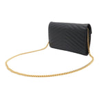 Saint Laurent Paris YSL Cassandra Chain Shoulder Bag 2-Way Clutch Leather Black — view 2
