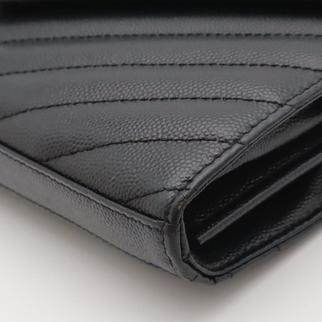Saint Laurent Paris YSL Cassandra Chain Shoulder Bag 2-Way Clutch Leather Black — view 3