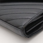 Saint Laurent Paris YSL Cassandra Chain Shoulder Bag 2-Way Clutch Leather Black — view 3