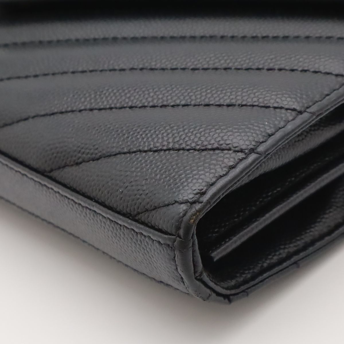 Saint Laurent Paris YSL Cassandra Chain Shoulder Bag 2-Way Clutch Leather Black — view 3
