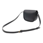 Celine Folco Cuir Triomphe Logo Shoulder Bag Pochette Crossbody Leather Black — view 2